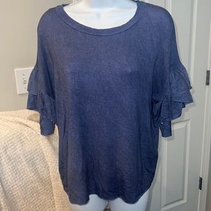 Women’s soft short sleeve crew neck blue Vintage Havana , top, shirt, sz M